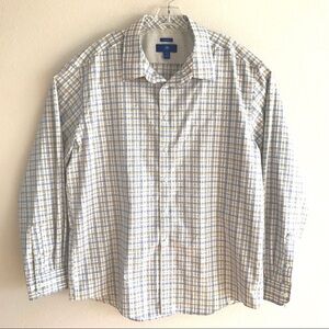 Egara Shirt 2XL XXL Non-Iron Long Sleeve Blue Whit
